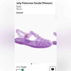 NWOT Gucci GG Jelly Slingback Shiny Rubber Sandals Flat Prurple Shoes/35